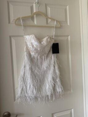 Retrofête Anastasia Sequin Feather Mini Dress